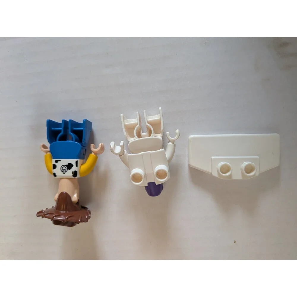 Lego Red Green Yellow Train Set with Buzz Lightyear and Woody Figures